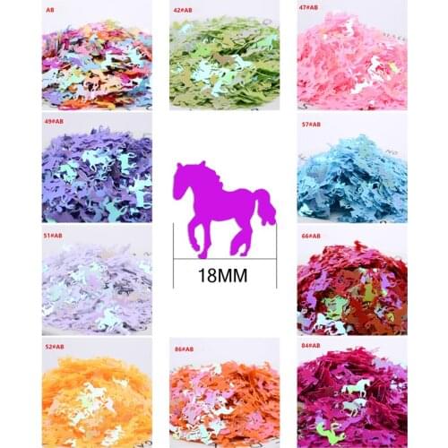 18mm unicorn Shape PVC loose Sequins Glitter Paillettes for Nail Art manicure/sewing/wedding DIY Accessory decoration confett