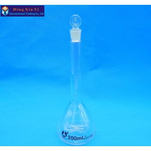 200ml Transparent volumetric flask Constant volume bottle flint glass flask volumetric Laboratory volumetric flask