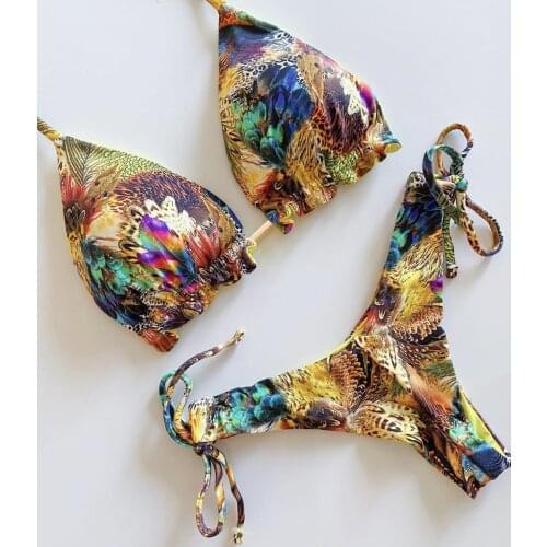 2020 new sexy swimwear swimsuit floral vintage European and American foreign trade bikini