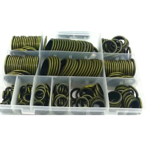 240pcs Fit Combined Sealing RingHigh Press Hydraulic Rubber Oil Pipe Seal Gasket Kit Metal Drain Plug Gasket