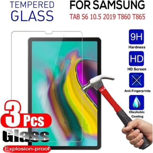 3Pcs Tempered Glass for Samsung Galaxy Tab S6 10.5 SM-T860 SM-T865 Tablet Screen Protector For Samsung T860 T865 Protective Film