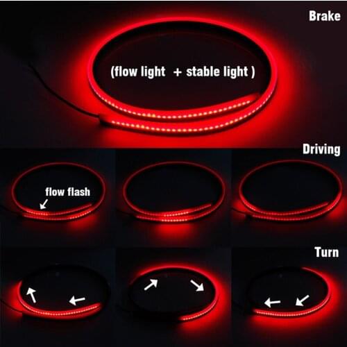 40''Third Stop Brake Light Bar Rear Tail Red Strip Multifunction High Mount Reverse Stop Signal Warning Lamp LED