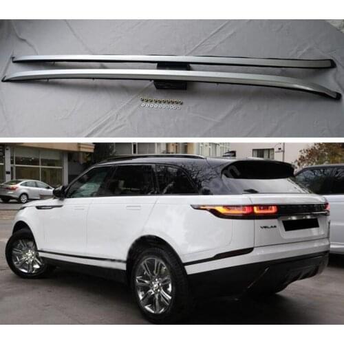 Aluminum Alloy Black Top Roof Rack Rail Luggage For Land Rover Range Rover Velar 2017 2018 2019 2020 202 (Silver Black)