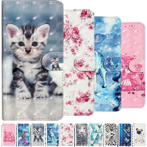 Cat Wolf Sky Kids Holster For Apple iPhone 12 Mini SE 2020 11 Pro XR X XS Max 6 6S 7 8 Plus 5 5S Painted Flip Leather Case DP01G
