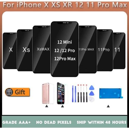 OEM OLED Display For iPhone X XS XR Max 11 11Pro 12 Pro Max 12 Mini LCD Touch Screen Replacement Original No Dead Pixel