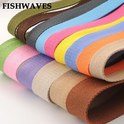 FISHWAVES 20MM 5 Yards/lot Colorful Canvas Cotton Ribbon Belt Bag Webbing/label ribbon/Bias binding Tape Diy Craft Accessories