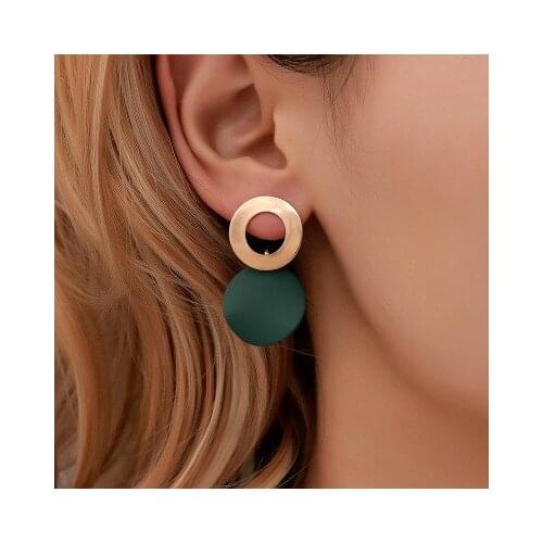 European and American fashion geometric earrings, simple three-dimensional round irregular round earrings