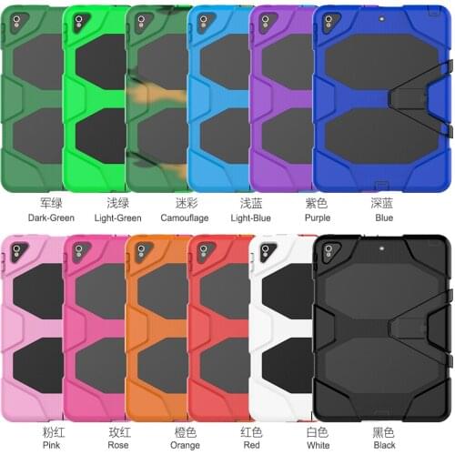 Hybrid Plastic+Silicon Heavy Duty Shockproof Dual Layer Rugged Military Armor Back Cover Case For iPad Pro 10.5 10.5" inch 2017