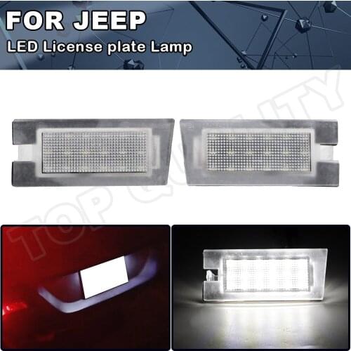2Pcs White LED Number License Plate Light For Jeep Cherokee 2014 2015 2016 2017 2018 2019 2020 LED Tail Lamps No Error