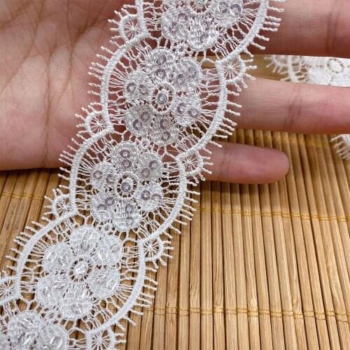 2 yards New product water-soluble lace embroidery skirt garment accessories sequins sewing wedding applique african dress women