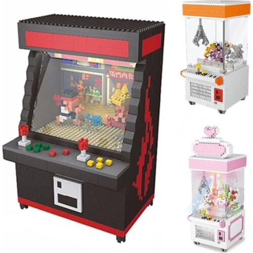 ZRK clasic Mini Building Blocks Cartoon Fighter Game Model Clip Doll City Room Arcade Montessori VS loz Balody Bricks for Kids