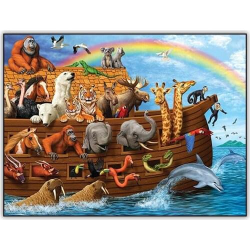 Happy Cartoon Zoo 5d DIY Diamond Painting Full Drill Square / Round Crystal Mosaic Diamand Painting Embroidery Set Home Wall Art