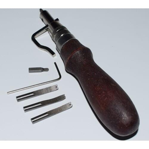 New Leathercraft Tool Sets 1 Set 7 In 1 Pro Leathercraft Adjustable Stitching and Groover Crease Leather Tool DIY Convenient