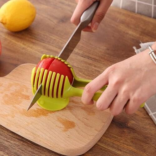 Plastic Potato Slicers Tomato Cutter Shredders Fruit Vegetable Tools Onion Lemon Cutting Holder Kitchen Gadgets Cooking Tools