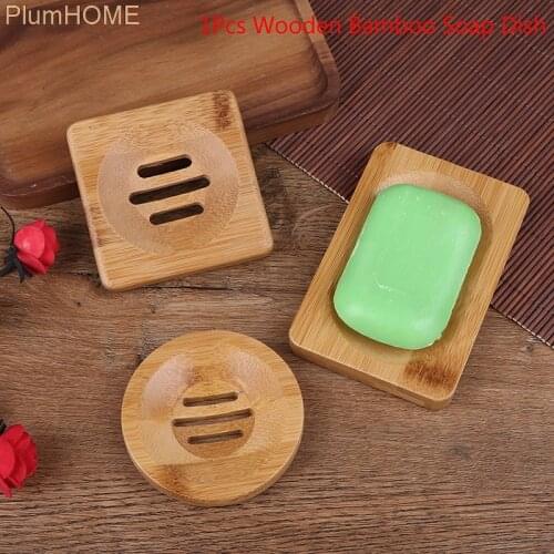Natural Wooden Bamboo Soap Dish Soap Tray Holder Storage Soap Rack Plate Box Container For Bath Shower Plate Bathroom