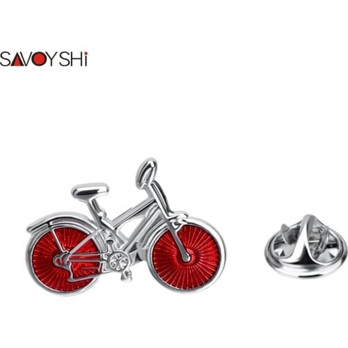 SAVOYSHI Red Enamel Bike Brooch Pin Badges High quality Metal Novelty Lapel Pin Suit Coat Hats Accessories Fashion Party Gift