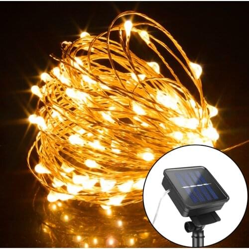 Solar String Fairy Lights 20m 10M 5M LED Garden Decoration Outdoor Waterproof Garland Solar Power Lamp Christmas giardino Copper