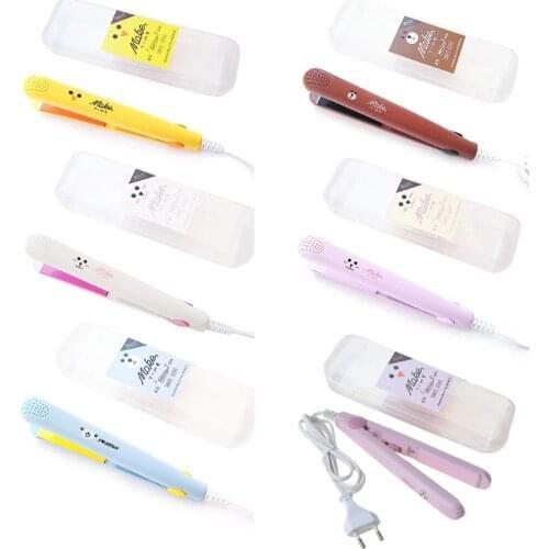 Electronic Hair Straightener Curler Mini Ceramic Iron Flat Straightening Styling Tools 220V Home Travel