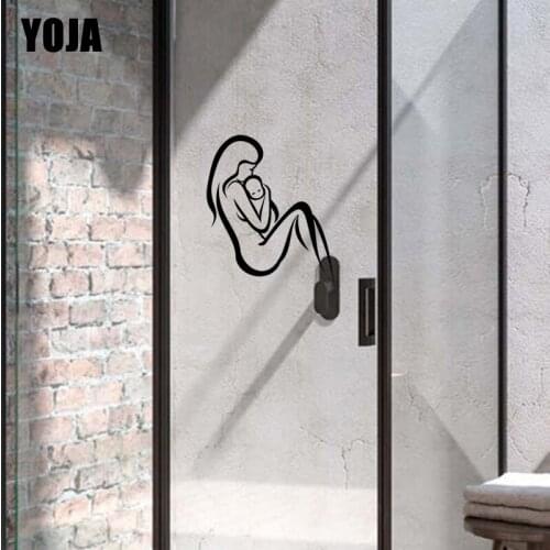 YOJA 30x26.4CM Mother And Cute Baby Home Decor Wall Sticker Shower Glass Applique G2-0088