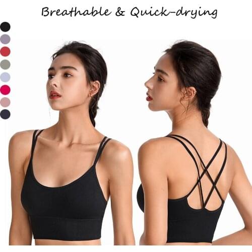 Women Sport Bras Seamless Tank Crop Top Shockproof Nylon Fitness Underwear Push Up Elastic Vest Breathable Quick-Dry Yoga Bra
