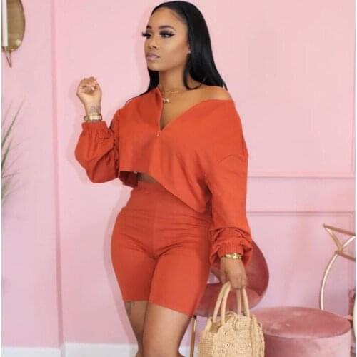 Summer Womens Set Long Sleeve V-neck Tops & Skinny Knee Length Pants Suit Party Club Tracksuit Sporty Two Piece Set Outfit