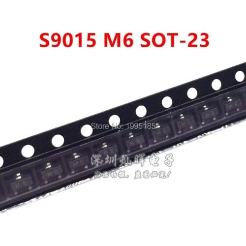 100PCS SMD triode S9015 M6 45V0.1 A/PNP SOT23 transistor