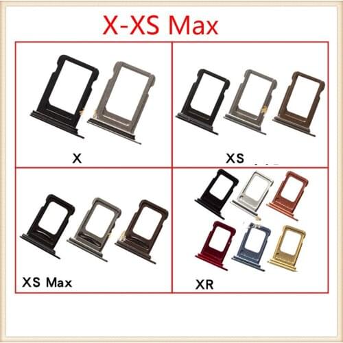 10xSingle Or Dual SIM Card Holder Tray Slot Socket for iPhone X, XS, XS Max, XR SIM Card Holder Adapter Socket