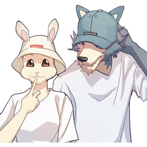 Unisex Anime BEASTARS Legoshi Haru Louis Cartoon Shield Baseball Caps Fisherman Sun Hat For Kid Adult Costume Cosplay Prop Gift