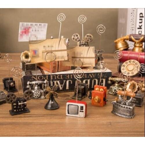 Retro Business Card Note Holder Cute Wedding Card Picture Memo Clip Creative Photo Display Stand Resin Decoration Ornaments