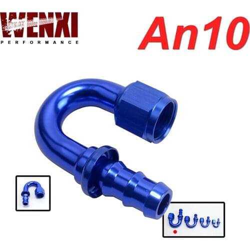 AN10-10AN 10AN 180 Degree Push On Lock Socketless Hose End Fitting Adapter WX-SL2018-10-011
