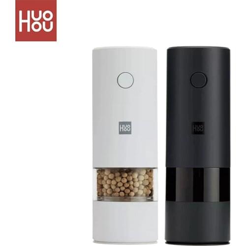 HUOHOU Electric Automatic Salt Pepper Spice Grinder with LED Light ABS Material 5 Modes Ceramic Grinding Core Kitchen Tools
