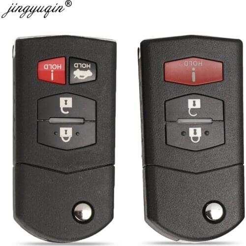 Jingyuqin 10pcs/lot 3/4 Buttons Flip Folding Remote Key Shell Car Case Fob Cover For Mazda 3 5 6 CX5 CX7 CX9 RX8