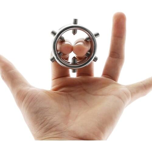 Short Spike Glans Ring Penis Ring Stainless Steel Cock Ring for Male Sex Lock Ring Dual Ball Stop Premature Ejaculation Erection