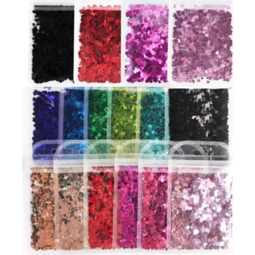 Colourful Love Sequin Heart Glitter Flakes For Resin mold Filler Paillette 3D Nail Art Decoration DIY Jewelry Making Material