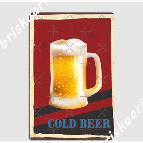 Cold Beer Metal Sign Mural Painting Cinema Living Room Cinema Funny Tin sign Poster