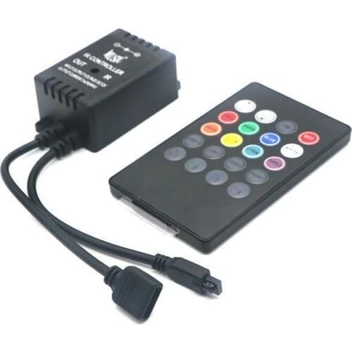 Mini DC12-24V 20 Keys Music IR Remote Controller for RGB 5050/3528/2835 LED Strip Light Black NEW BZ