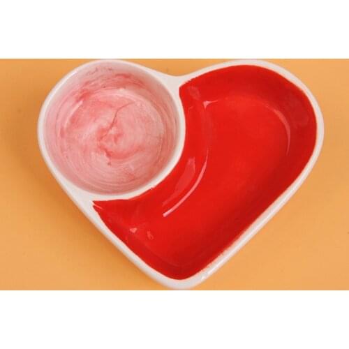 Hamster Feeding Bowl Heart Shape Ceramic Food Dish for guinea pig Rat Gerbil Hedgehog Syrian Hamster Small Pets