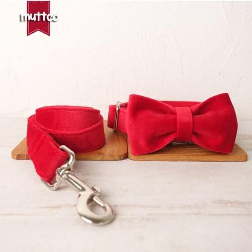MUTTCO delicate and nice pet dog ID tag collar leash THE RED self-design adjustable puppy nameplate collar 5 sizes UDC107