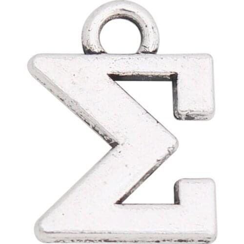 RAINXTAR Online Wholesale Greek Letter Sigma Summation Formula Alloy Charms 11*15mm 50pcs AAC835