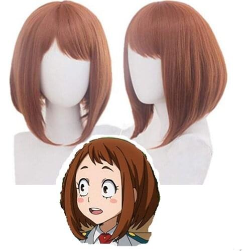My Hero Academia Anime Liri Yuchako Cosplay Wig Fluffy Brown Bobo Short Hair Wig