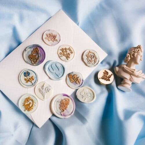 Vintage Skull Lacquered Seal Rose and Cute Pet Cute Sealing Wax Stamp Wedding Greeting Card DIY Seal Diameter 2.5-3cm