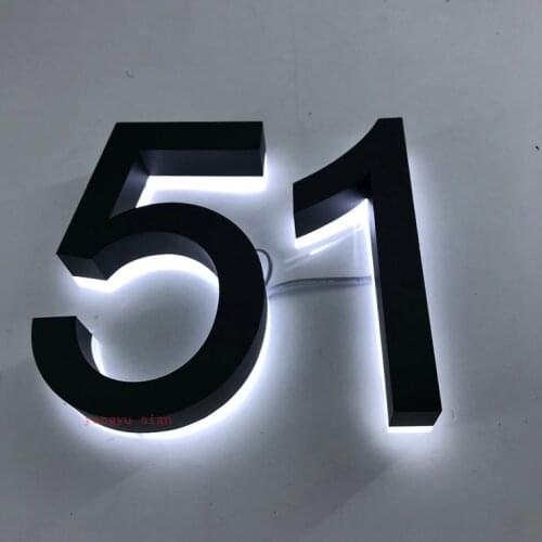 Custom waterproof stainless steel 3D led illumilous channel house numbers letter signs