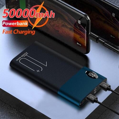 50000mAh Portable Power Bank for Xiaomi mi IPhone Samsung Fast Charging External Battery Charger with Digital Display Dual USB