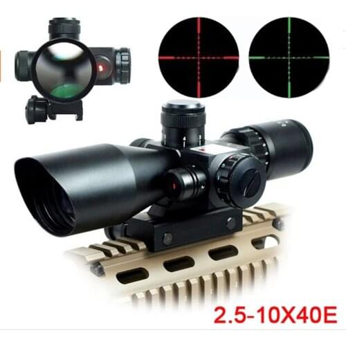 Mil-Dot Reticle Sight Scope Hunting Riflescope Zoom Laser Illuminated Tactical Rifle Scope 20mm Rail Mounts