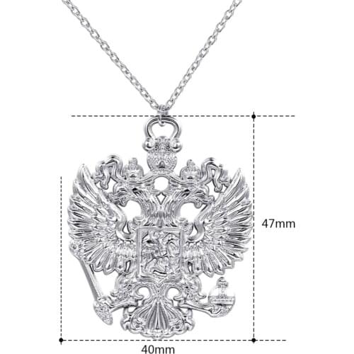 Russian Coat of Arms Double Headed Eagle Necklace Emblem of Russia Pendant