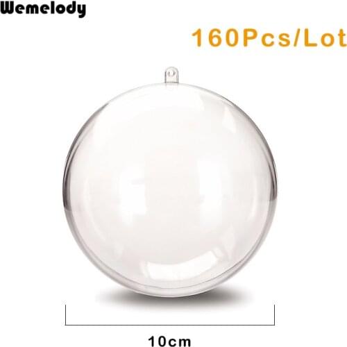 DHL Plastic Acrylic Transparent clear ball 100mm 160pcs Romantic Design Xmas Decorations Clear Bauble Ornament