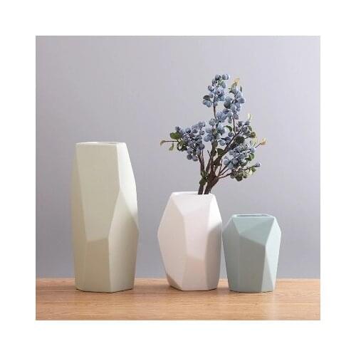 Modern small fresh ceramic vase decoration living room flower flower creative color geometric TV cabinet decoration