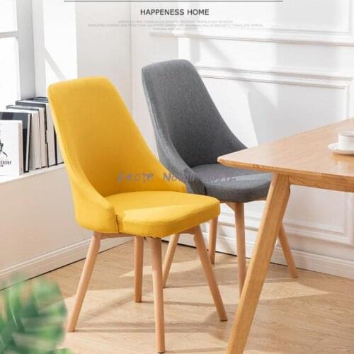 Desk chair backrest stool desk with Nordic simple solid wood dining chair bedroom makeup chair net red ins student