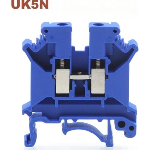 Din rail universal terminal blocks UK-5N blue screw Type wire electric terminals block connector UK5N morsettiera 41A bornier