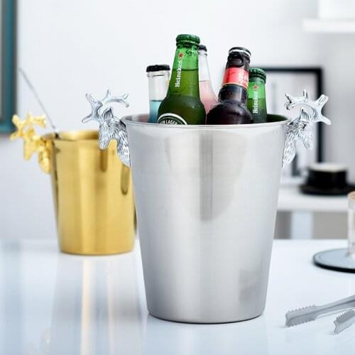 Deer head ice bucket European retro high-end champagne bucket electroplating ice bucket wine ice bucket high-end wine party